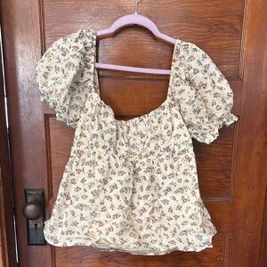 Floral Puff Sleeve Top